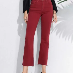 Pantalón Vaquero Elástico granate