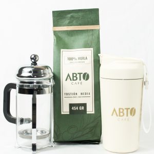 ABETO CAFÉ 454 G +TERMO ACERO + PRENSA ACERO DE 850 ML
