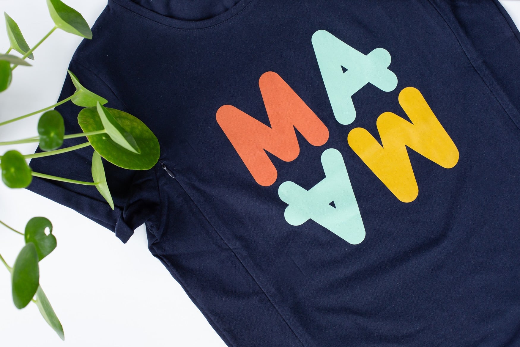 Camiseta de lactancia azul marino MAMA