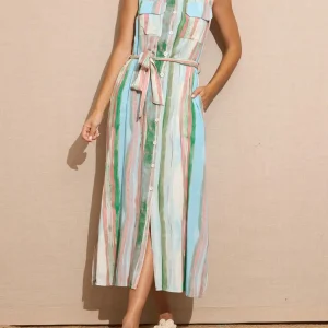 Vestido camisero abertura lateral