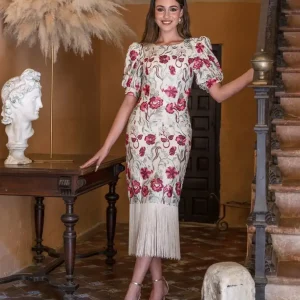 Vestido Mantón beige